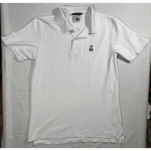 Psycho Bunny Classics White Polo Men’s 5 Medium Short Sleeve Pima